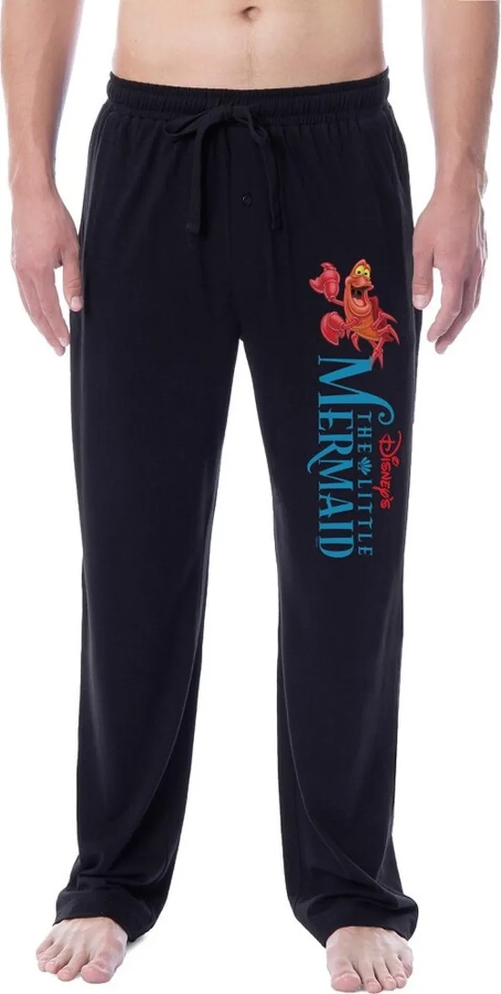 Disney Mens' The Little Mermaid Sebastian Princess Movie Pajama Pants (XXL) Black