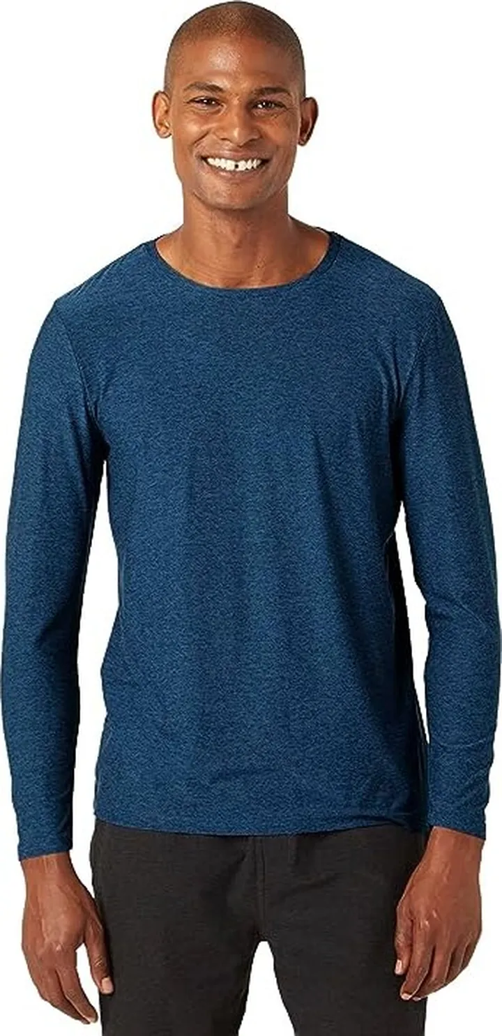 Beyond Yoga Always Beyond Long Sleeve Crew (Celestial Blue Heather) Men's Clothing