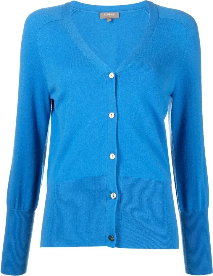 fine-knit V-neck cardigan