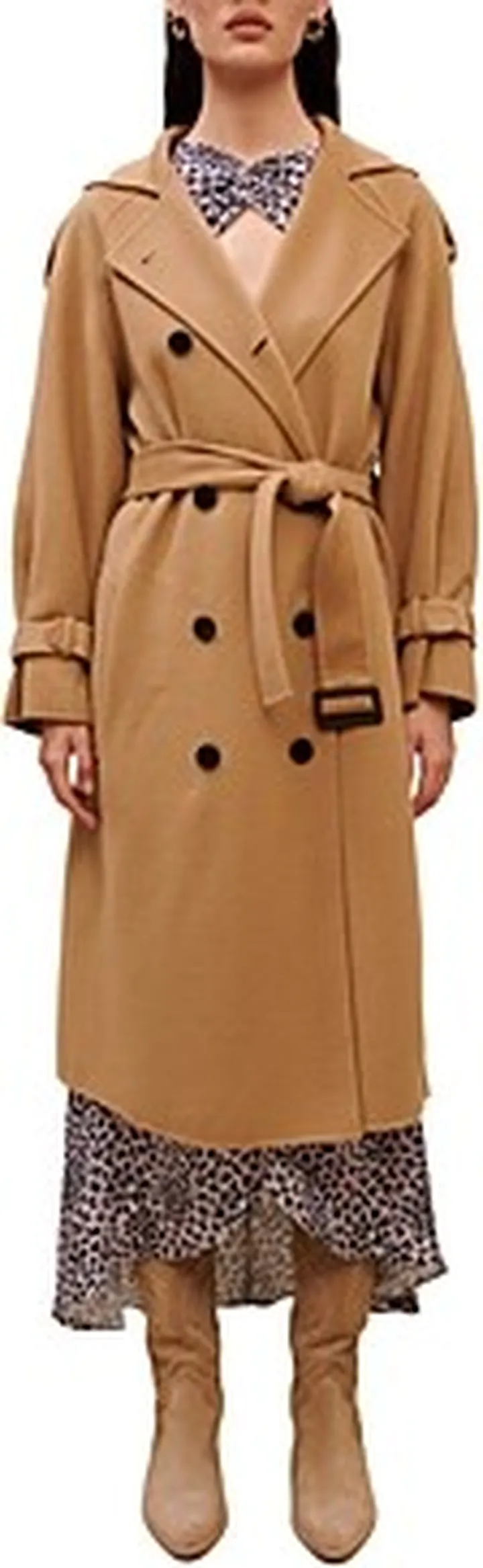 Maje Glara Belted Trench Coat