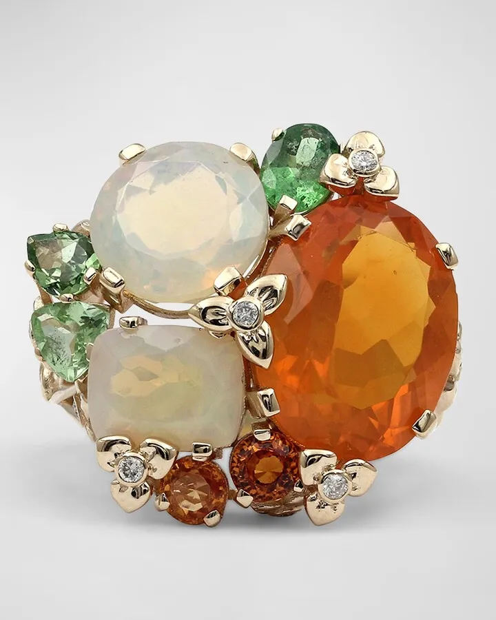 Multi-Gemstone and Diamond Ring