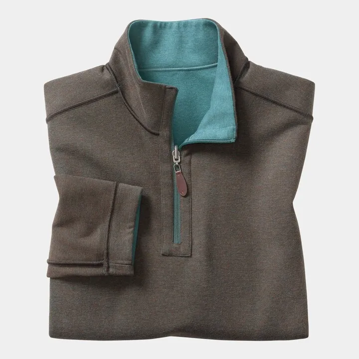 Reversible Solid Quarter Zip Sweater