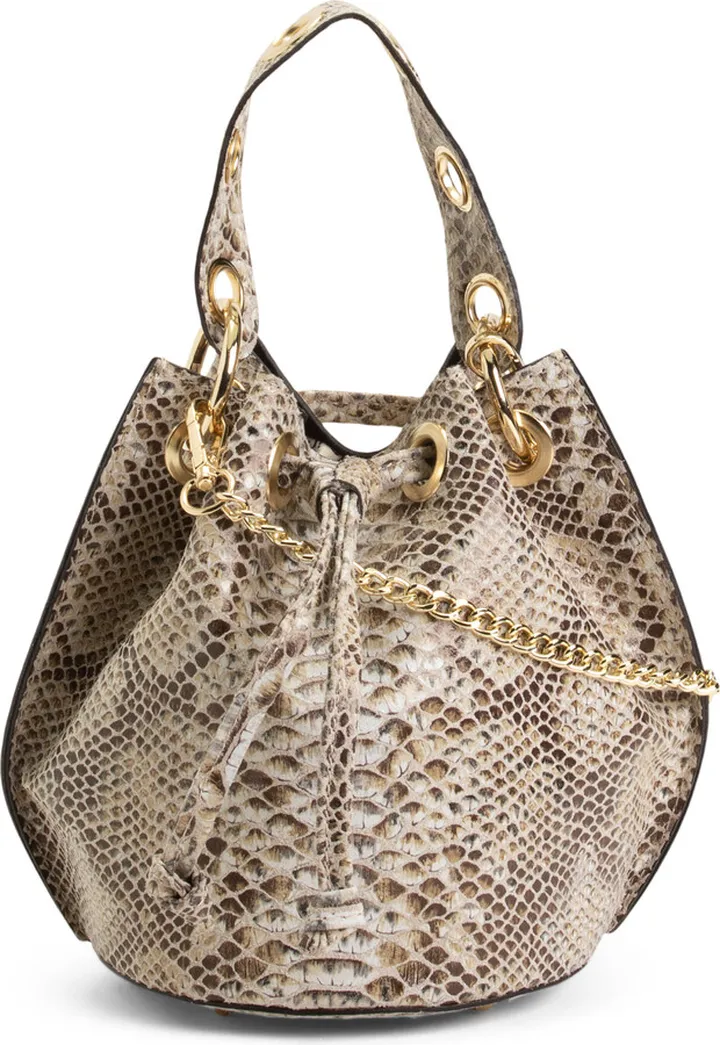 Made In Italy Suede Bucket Crossbody