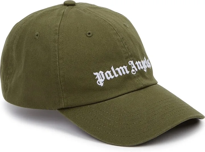 Palm Angels Black Logo-embroidered Cotton Cap