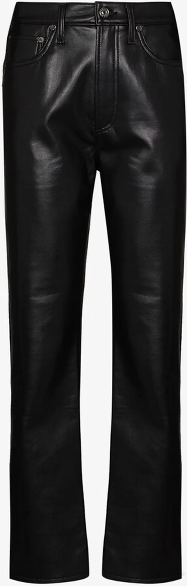 '90s Pinch Waist Leather Trousers