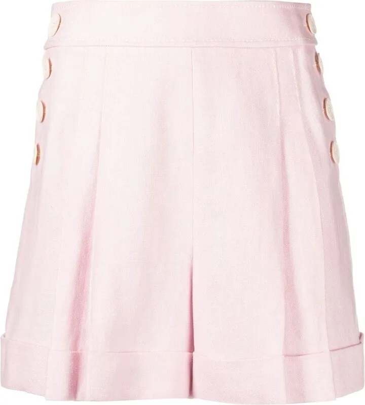 High-Waisted Linen Shorts