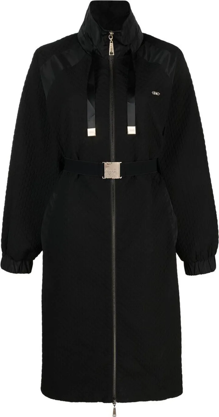 Quilted-Finish Belted Parka