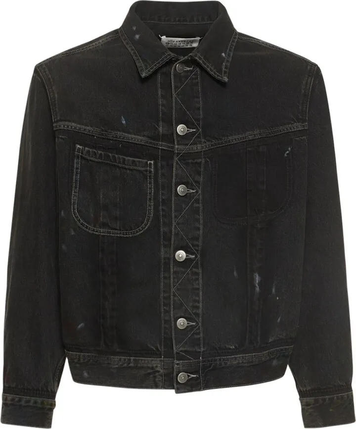 Painted cotton denim jacket