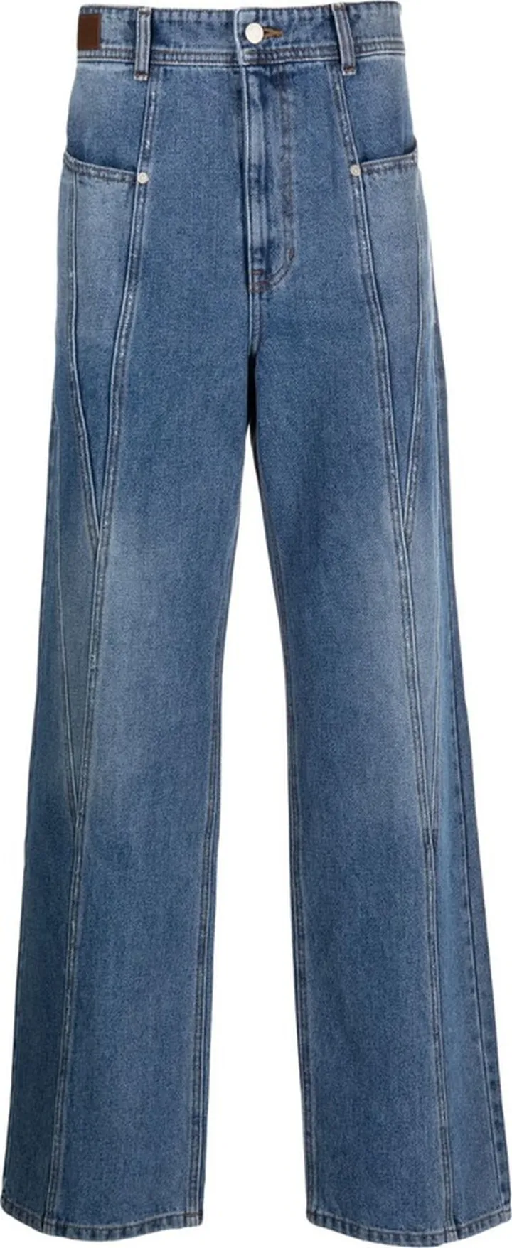 Sierra panelled-design wide-leg jeans