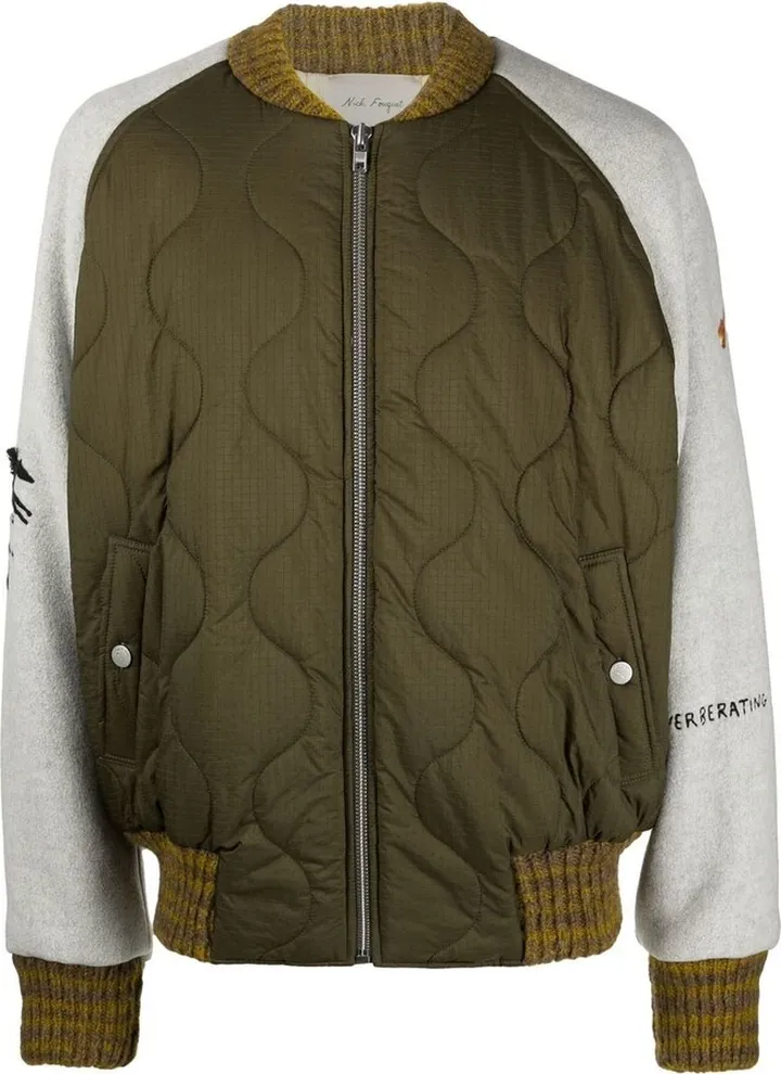 Green And Grey Bomber Jacket