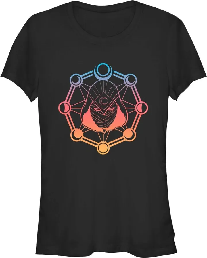 Junior's Marvel: Moon Knight Colorful Moon Phases T-Shirt - Black - Small