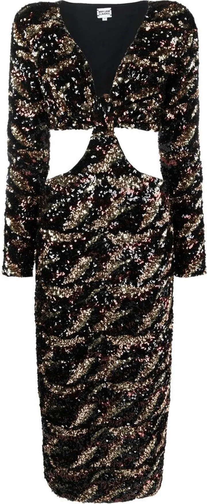 Sequin-Embellished Midi Dress