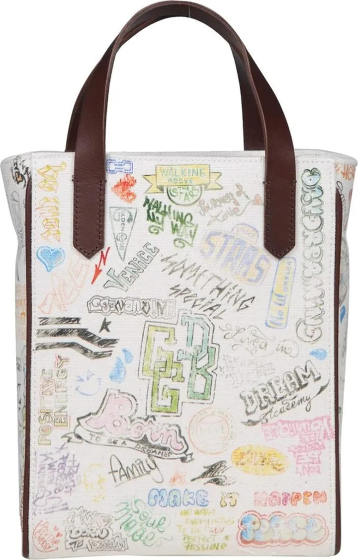Golden Goose California Handbag In Canvas With Print
