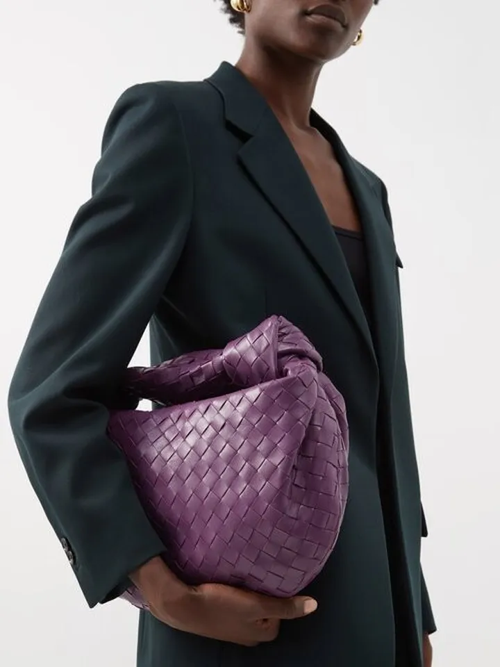 Jodie Teen Intrecciato-leather Shoulder Bag