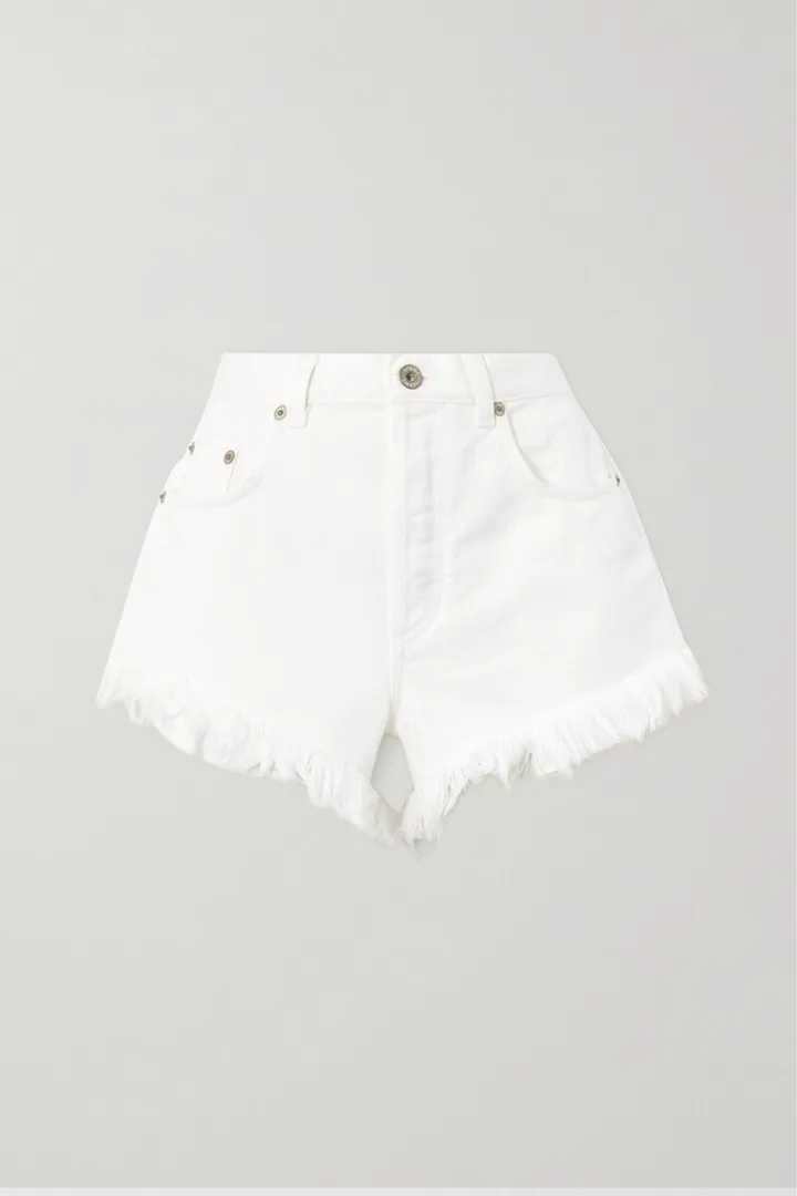 Loewe - + Paula's Ibiza Fringed Denim Shorts - White