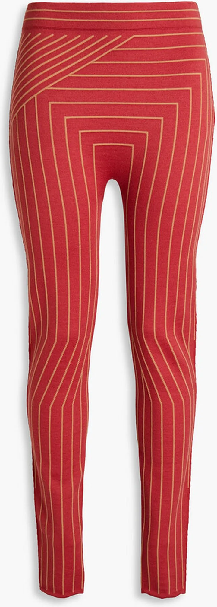 Striped jacquard-knit leggings