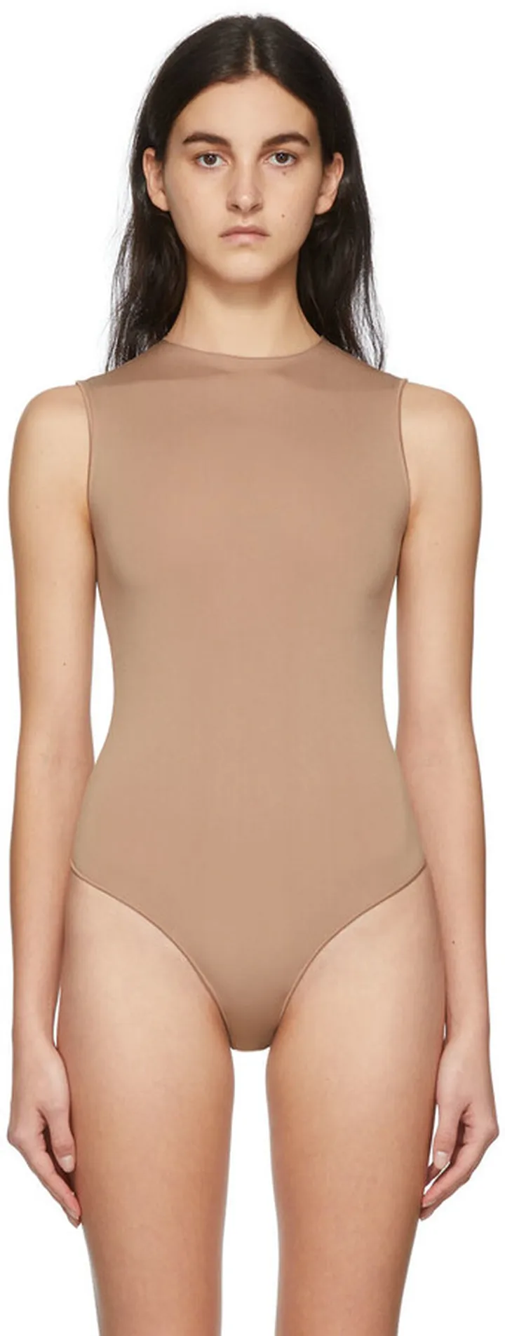 SKIMS Taupe Essential Crewneck Sleeveless Bodysuit