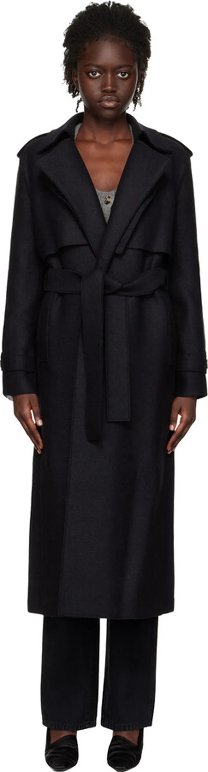 Harris Wharf London Black Felted Coat
