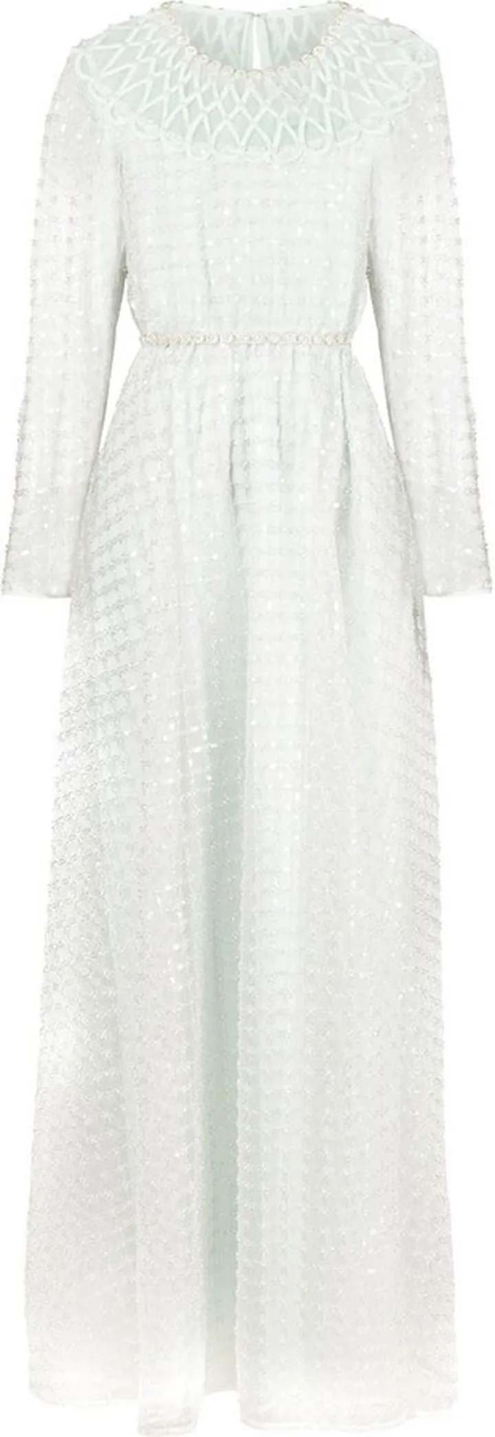 Sequin And Pearl Long Dress