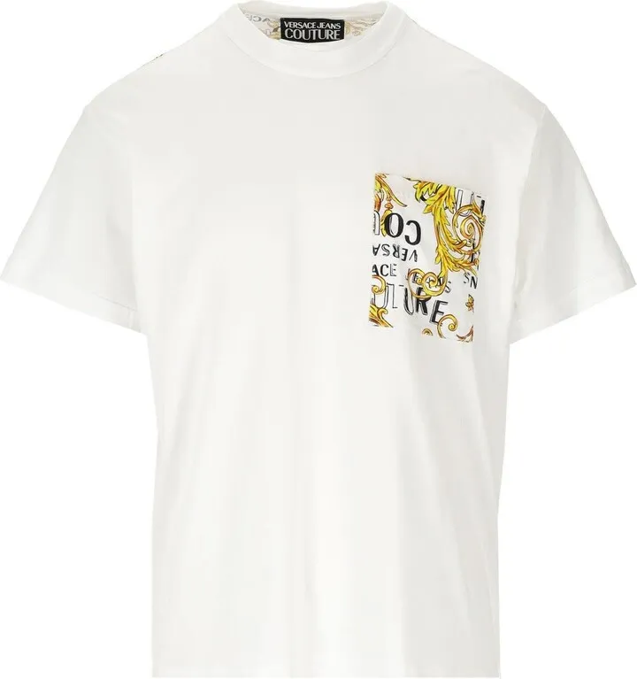 Versace Jeans Couture Logo Baroque Pocket White T-shirt