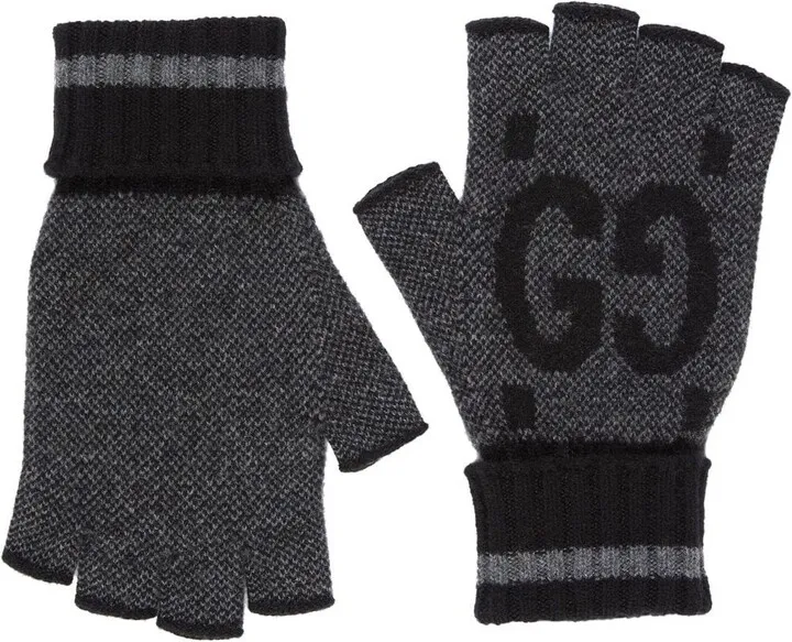 GG cashmere fingerless gloves