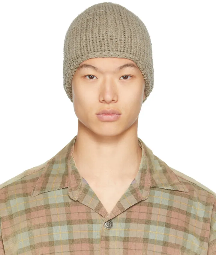 Greg Lauren Green Knit Beanie