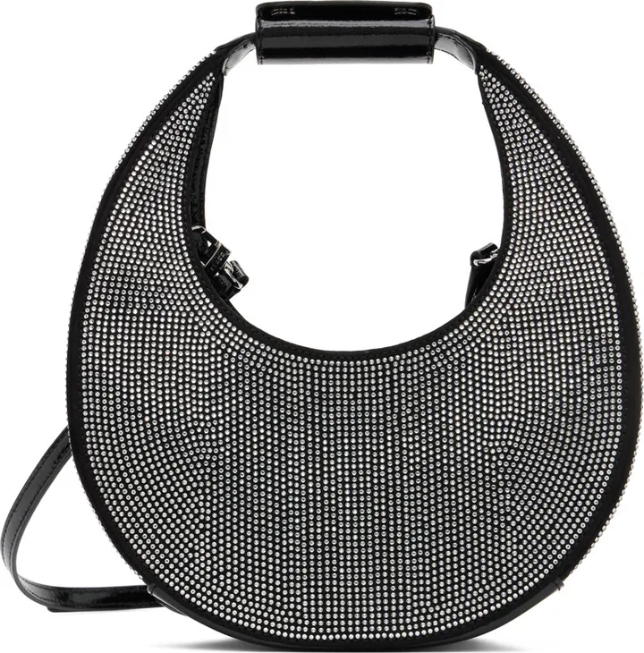 Staud Black Mini Moon Crystal Bag