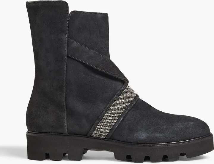 Elisa embellished suede ankle boots