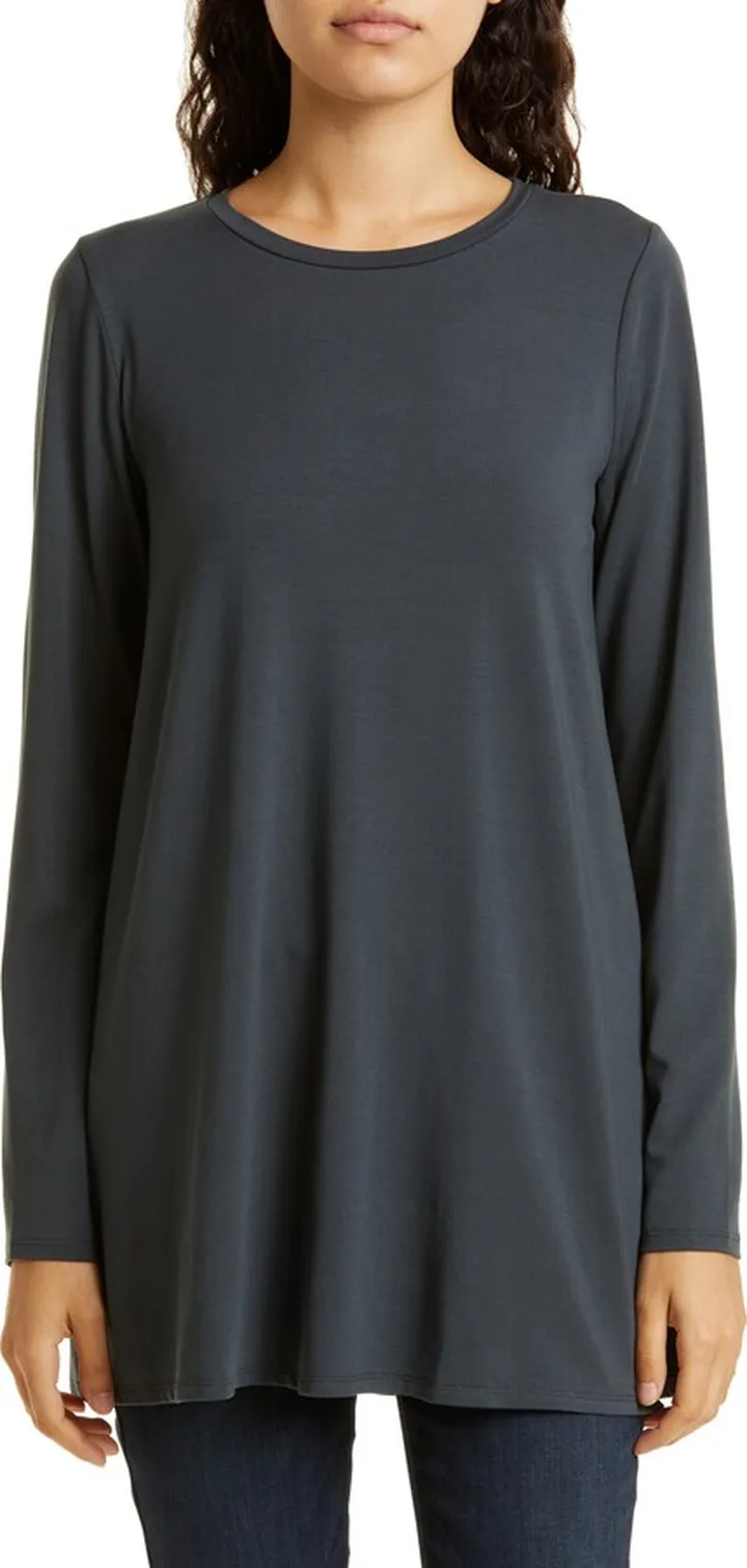 Crewneck Long Sleeve Tunic Top