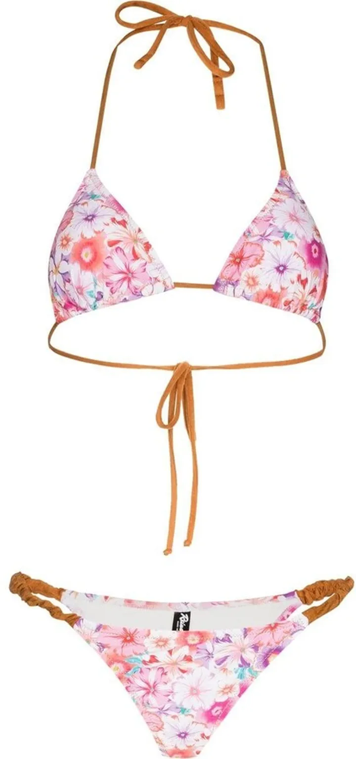 Scrunchie floral-print bikini