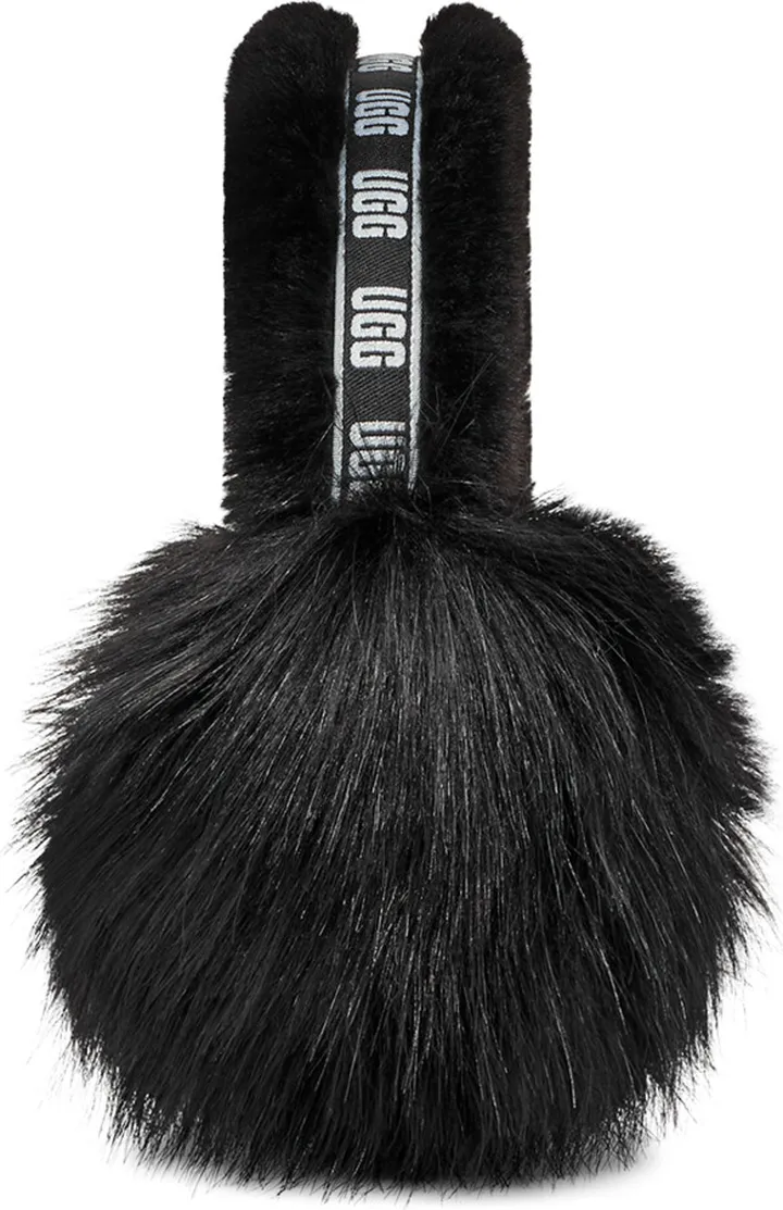 Faux Fur Earmuff W Logo Tape