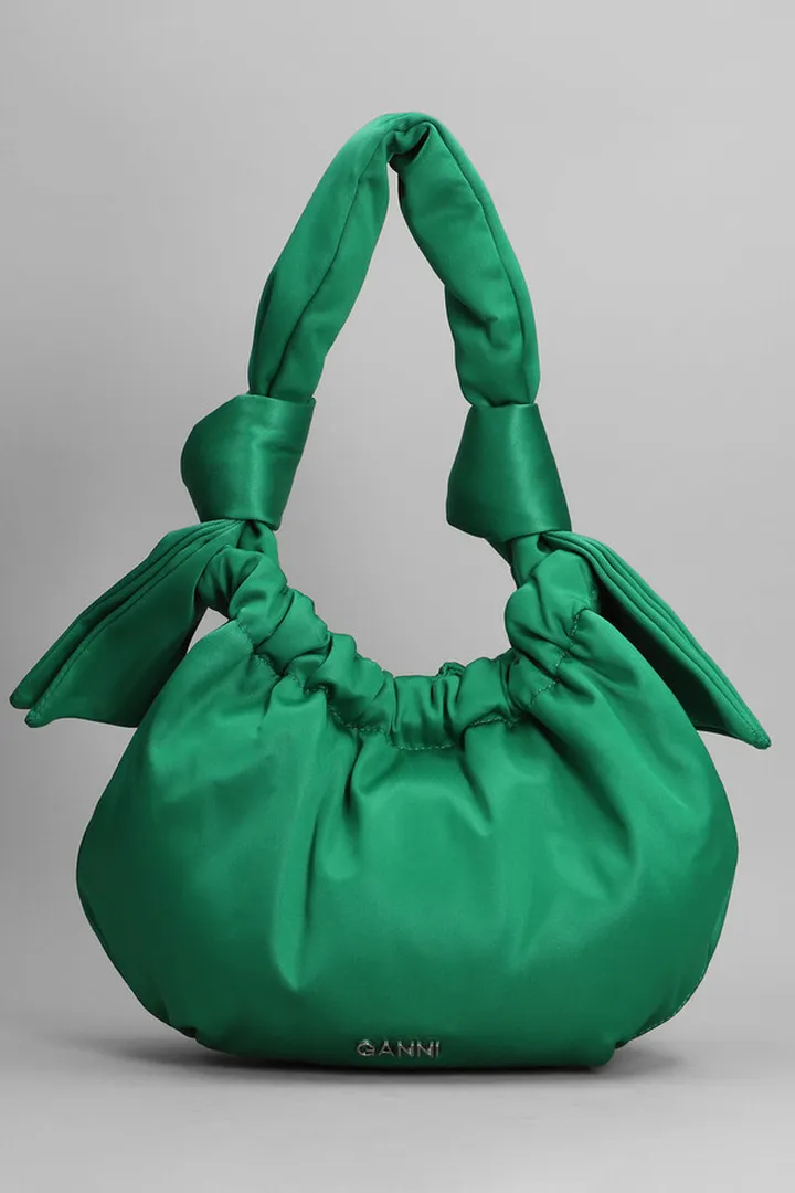 Hand Bag In Green Polyester