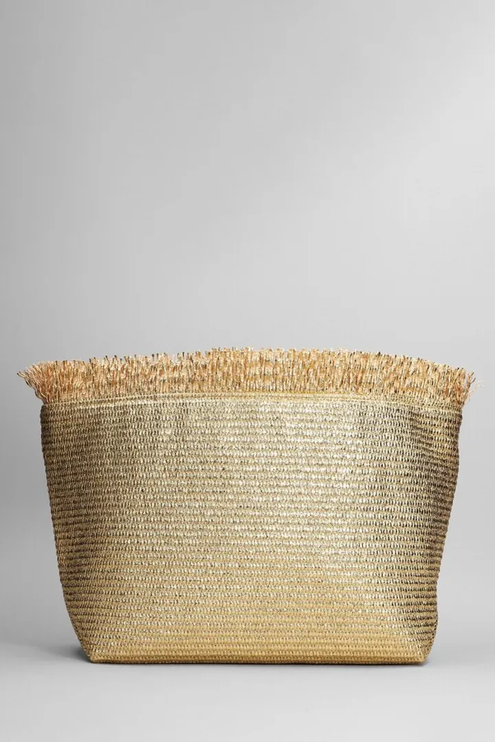 Shanti Hand Bag In Gold Cotton