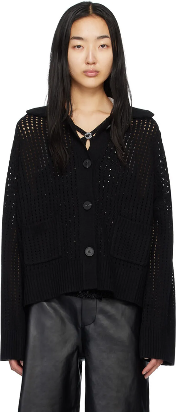 Holzweiler Black Tired Cardigan