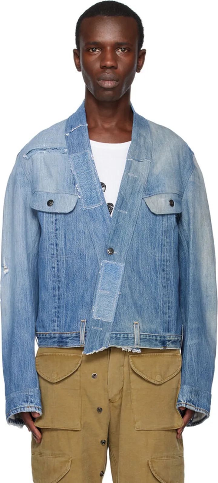 Greg Lauren Blue Trucker Denim Jacket