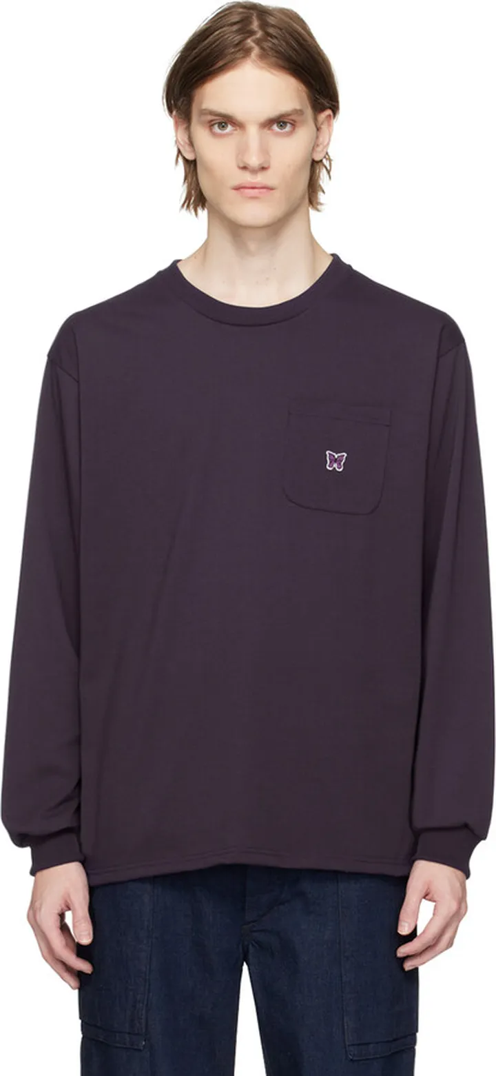 NEEDLES Purple Crewneck Long Sleeve T-Shirt