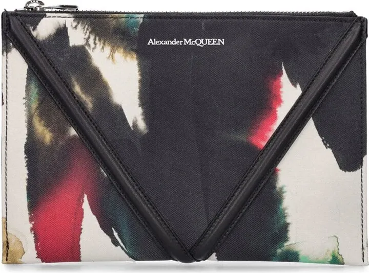 Leather zip pouch