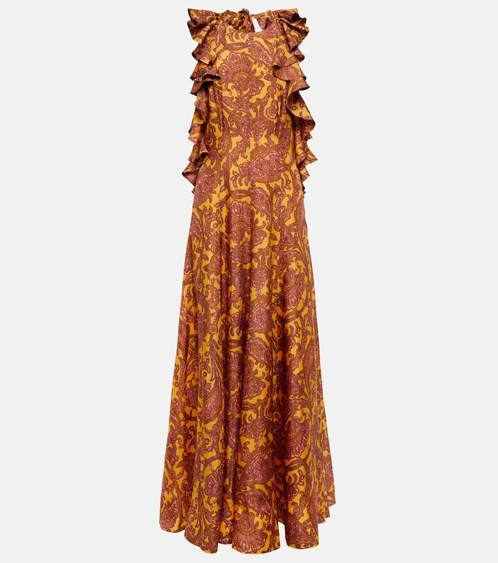 Tiggy printed silk maxi dress