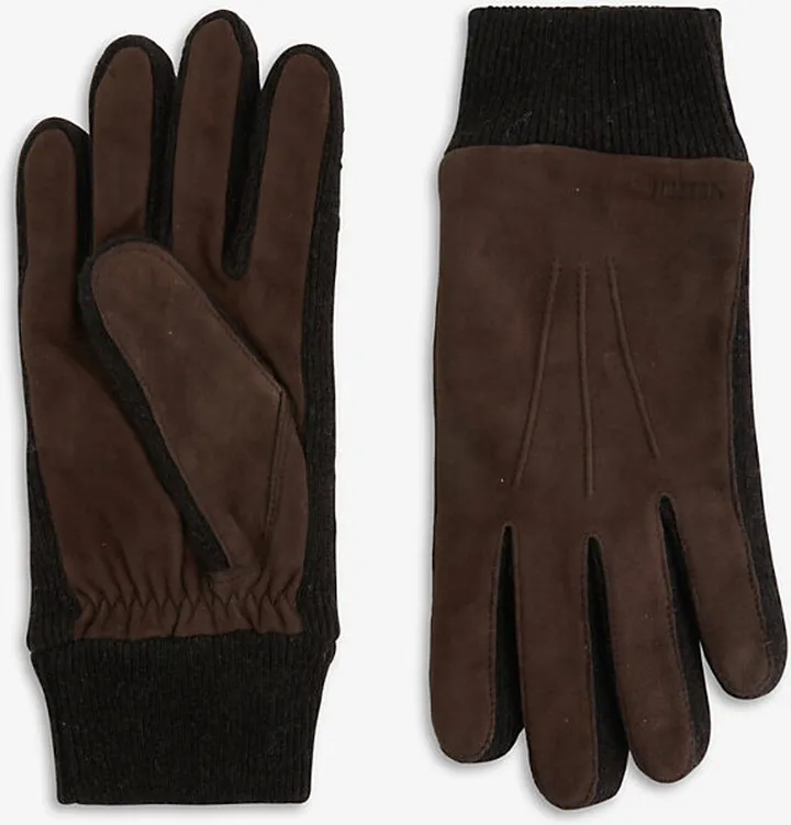 Mens Espresso Geoffrey Leather Gloves