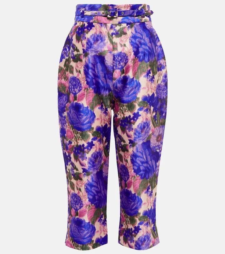 High Tide floral high-rise cropped pants