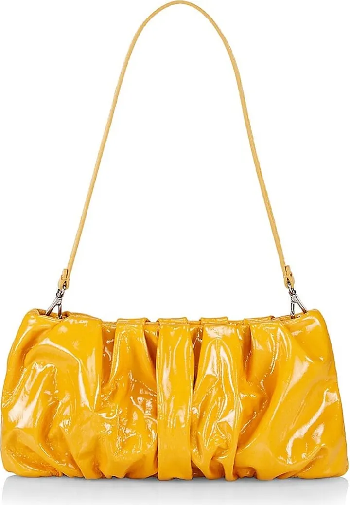 Bean Ruched Leather Shoulder Bag