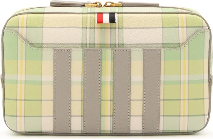 Thom Browne Plaid-Check Printed Zipped Belt Bag