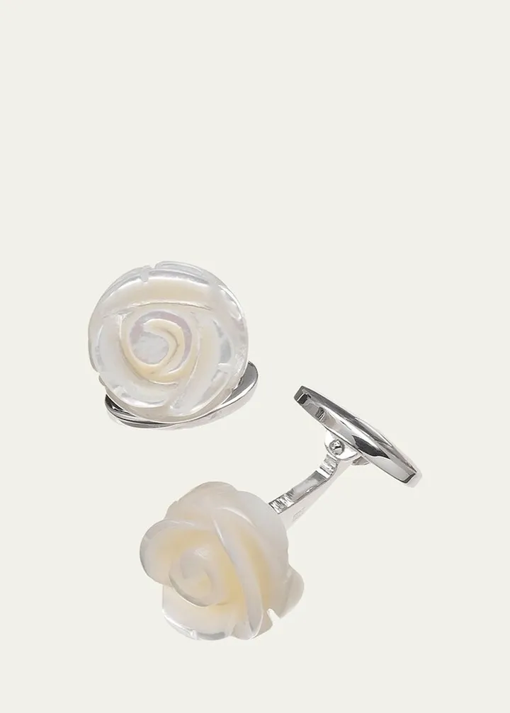 Carved Rose Cuff Links