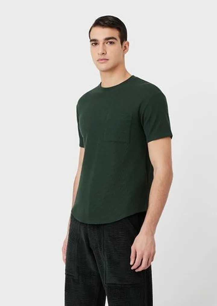 Crew-neck T-shirt in cotton and cashmere