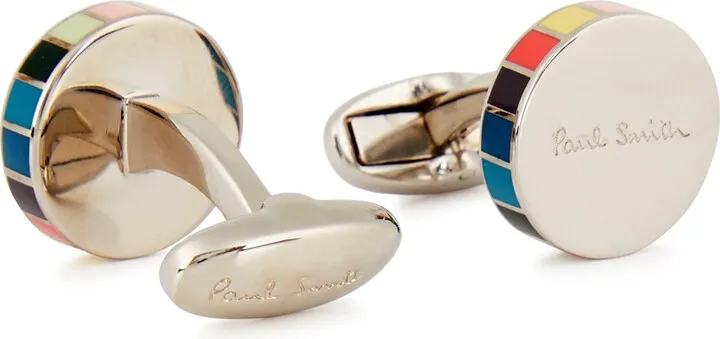 Paul Smith Striped Silver-tone Cufflinks