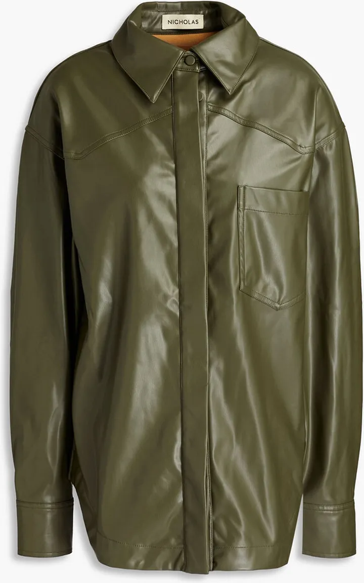 Aretha faux leather shirt