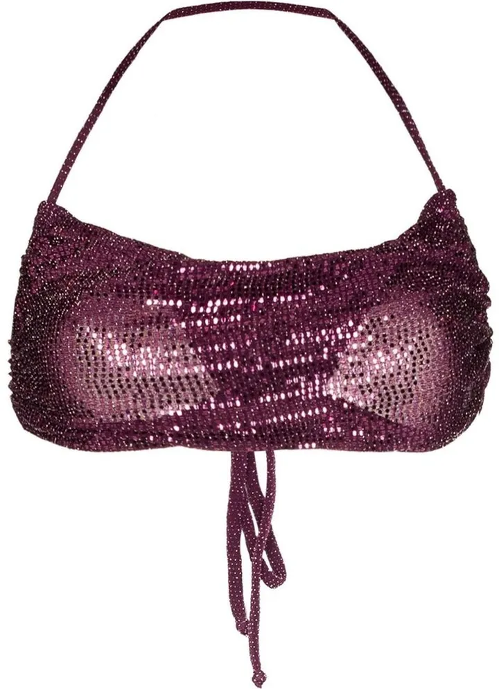 Yuli glitter halterneck crop top