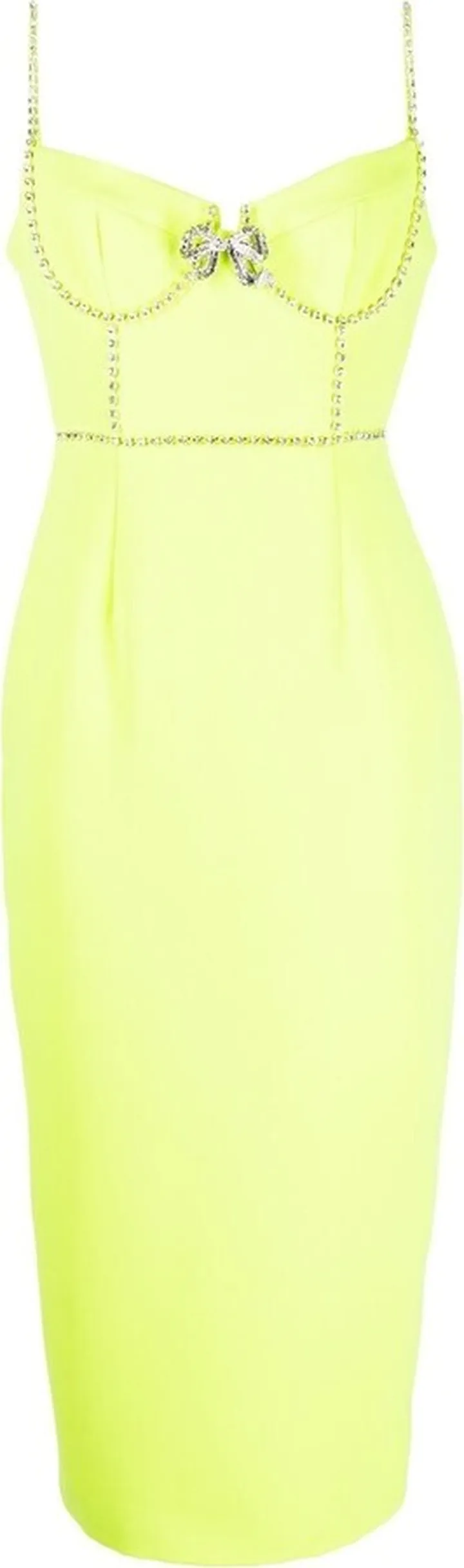 Rhinestone-Embellished Midi-Dress