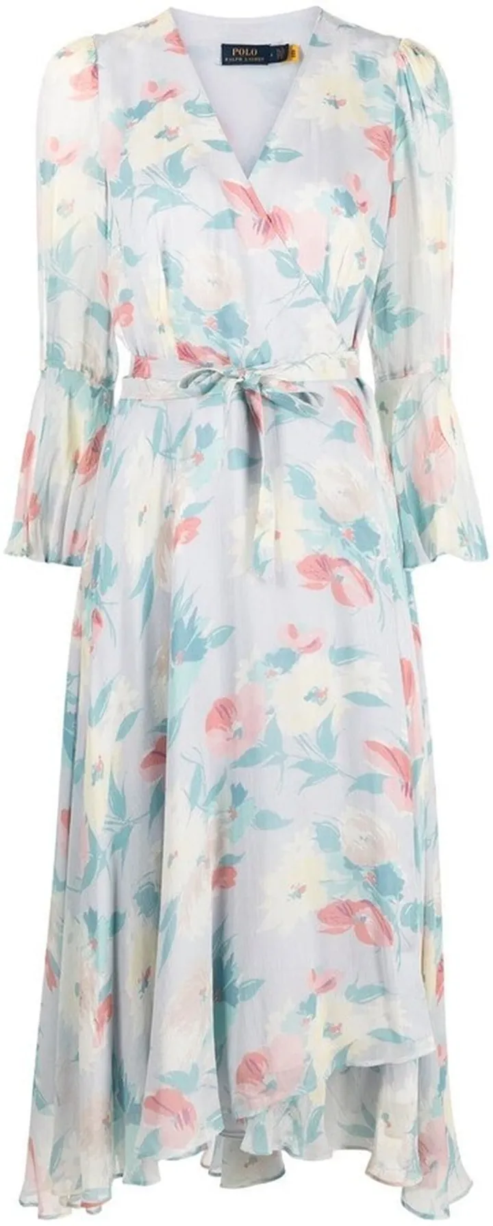 Floral-Print Midi Wrap Dress
