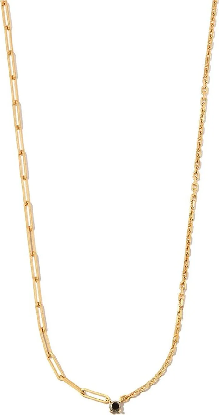 18kt Yellow Gold Mixed Chain Diamond Necklace